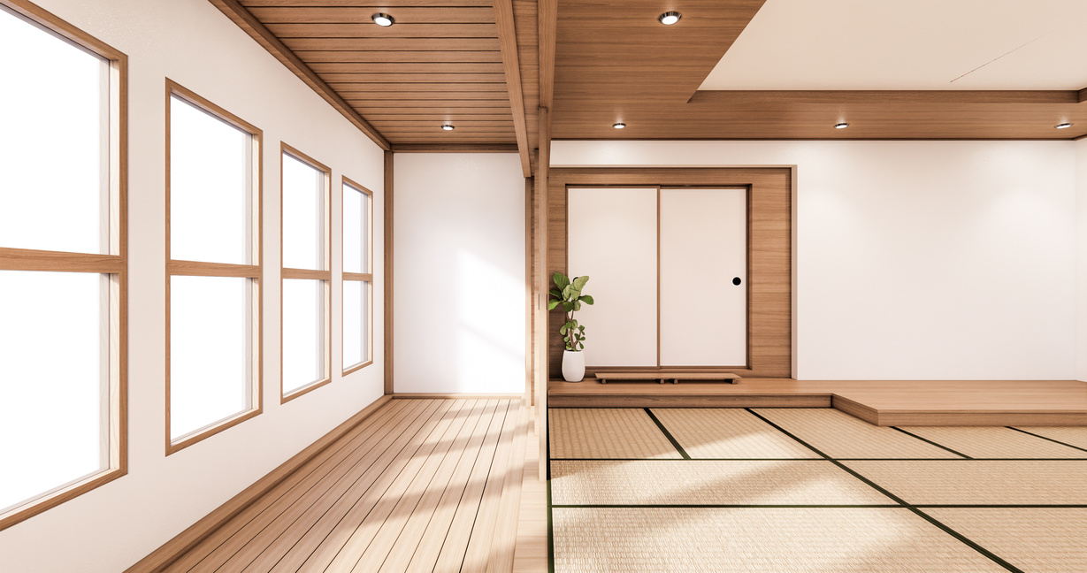 Empty Room with Tatami Floors 